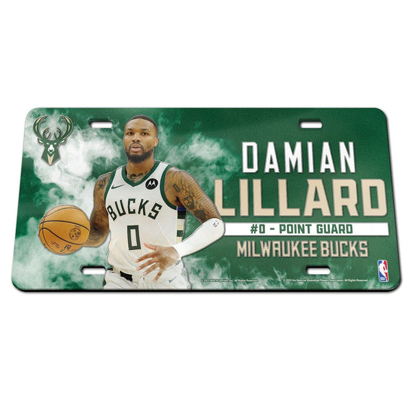 Milwaukee Bucks Specialty Acrylic License Plate Damian Lillard