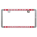 Wholesale-Nebraska Cornhuskers Metal Lic. Plate Frame Slim