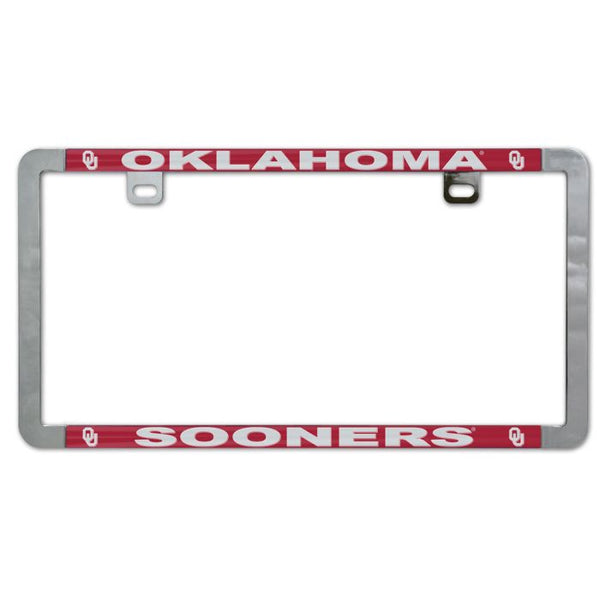 Wholesale-Oklahoma Sooners Metal Lic. Plate Frame Slim