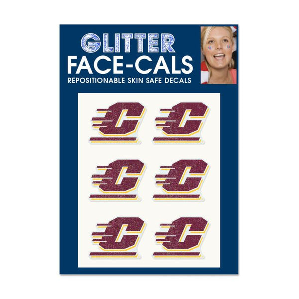 Wholesale-Central Michigan Chippewas Glitter Tattoo 6 Pack