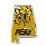 Wholesale-Alabama State Hornets STATE SHAPE Chrome Metal Domed Emblem