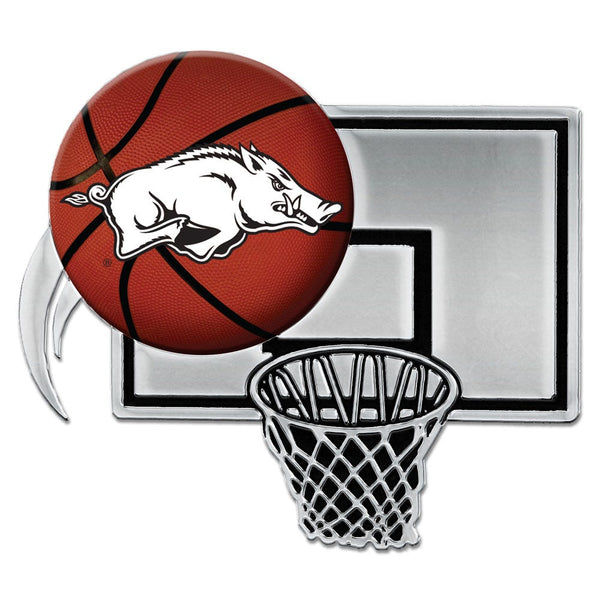 Arkansas Razorbacks BASKETBALL Chrome Metal Domed Emblem
