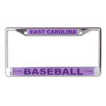 Wholesale-East Carolina Pirates POWDER PURPLE Lic Plt Frame S/L Printed