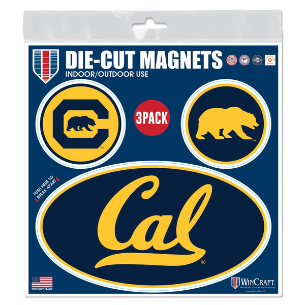 California Golden Bears 3 PACK Outdoor Magnets 6" x 6"