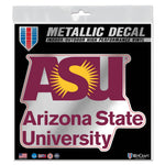 Arizona State Sun Devils INSTITUTIONAL LOGO Decal Metallic 6" x 6"