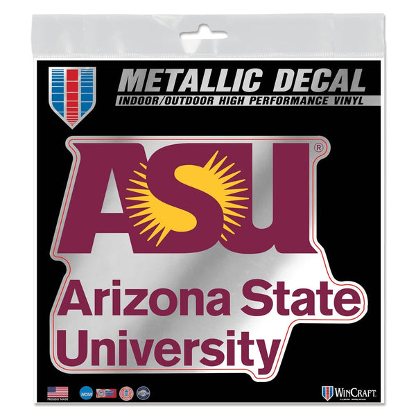 Arizona State Sun Devils INSTITUTIONAL LOGO Decal Metallic 6" x 6"