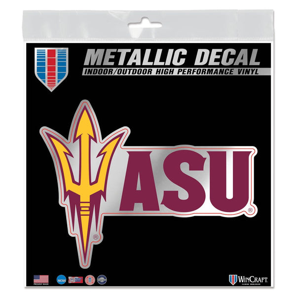 Arizona State Sun Devils PITCHFORK & ASU Decal Metallic 6" x 6"