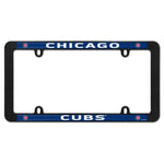 Chicago Cubs Lic Plt Thin Frame - Black Plastic