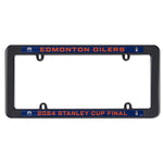 Western Conference Champions Edmonton Oilers CONFERENCE CHAMPION Lic Plt Thin Frame - Black Plastic