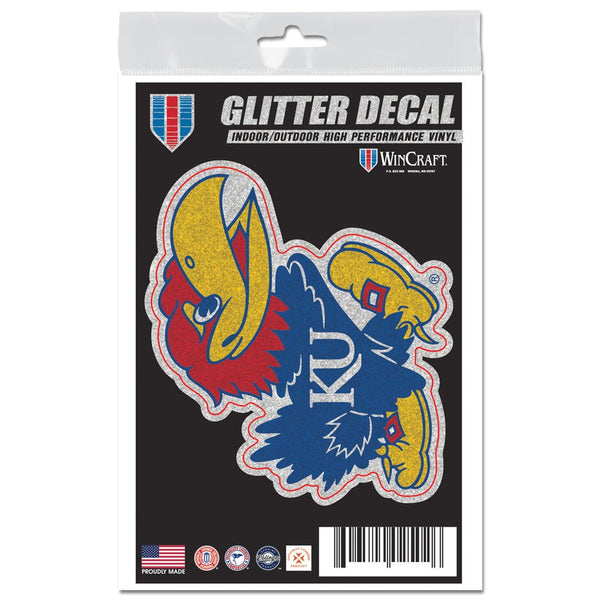 Kansas Jayhawks Decal Glitter 3" x 5"