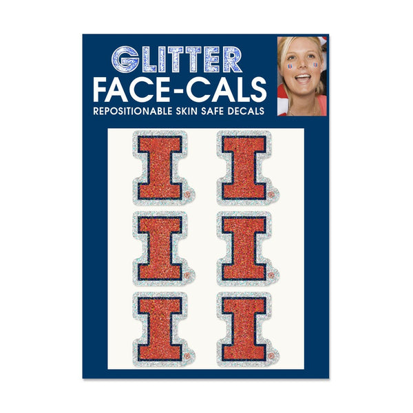 Illinois Fighting Illini Glitter Tattoo 6 Pack