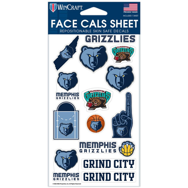 Memphis Grizzlies Face Cals 4" x 7"