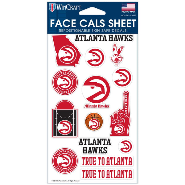 Atlanta Hawks Face Cals 4" x 7"
