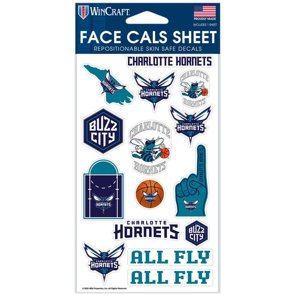Charlotte Hornets Face Cals 4" x 7"