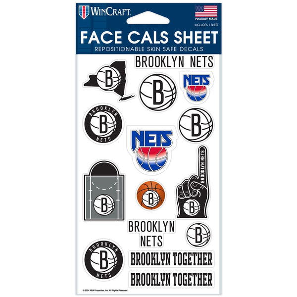 Brooklyn Nets Face Cals 4" x 7"