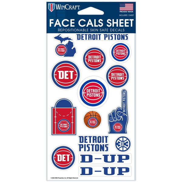 Detroit Pistons Face Cals 4" x 7"