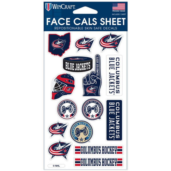 Columbus Blue Jackets Face Cals 4" x 7"