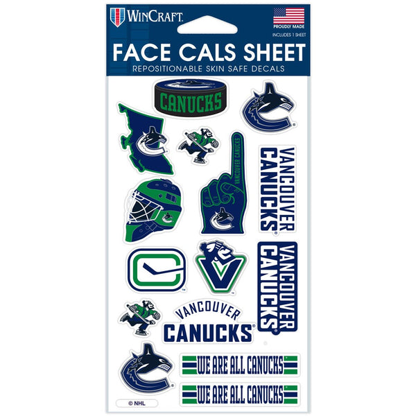 Vancouver Canucks Face Cals 4" x 7"