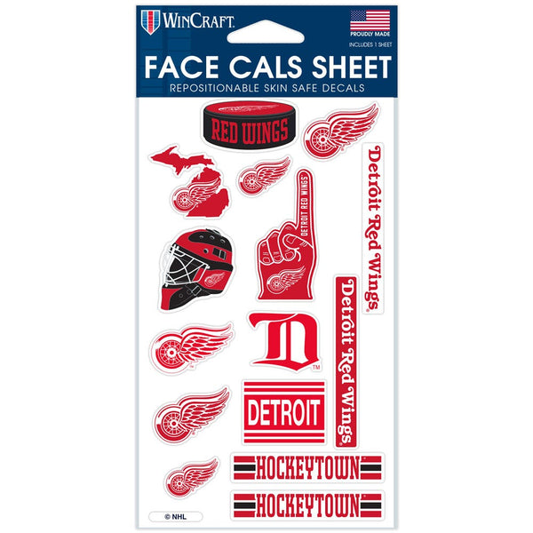 Detroit Red Wings Face Cals 4" x 7"
