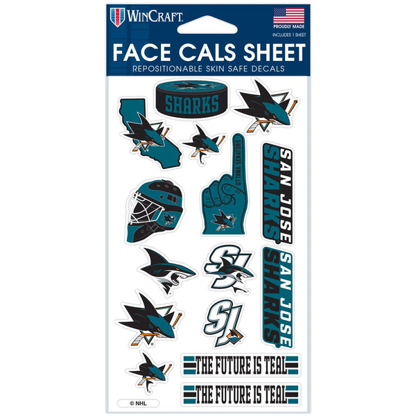 San Jose Sharks Face Cals 4" x 7"