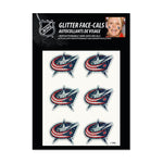 Columbus Blue Jackets Glitter Tattoo 6 Pack