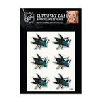 San Jose Sharks Glitter Tattoo 6 Pack