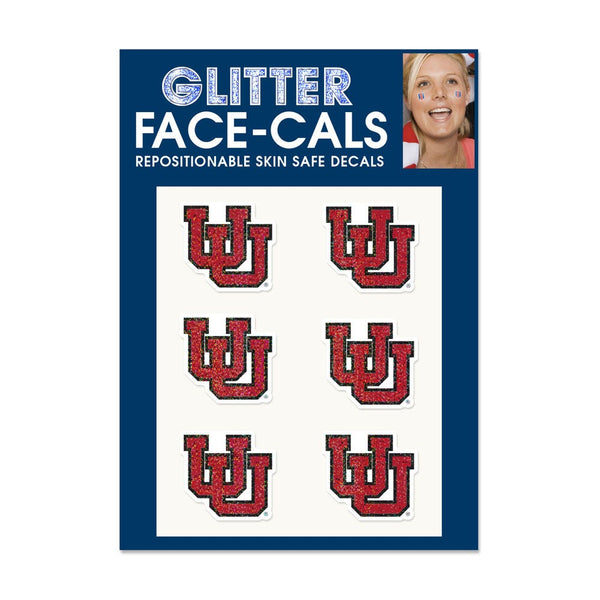 Utah Utes Glitter Tattoo 6 Pack