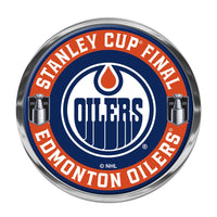 Western Conference Champions Edmonton Oilers Chrome Metal Domed Emblem