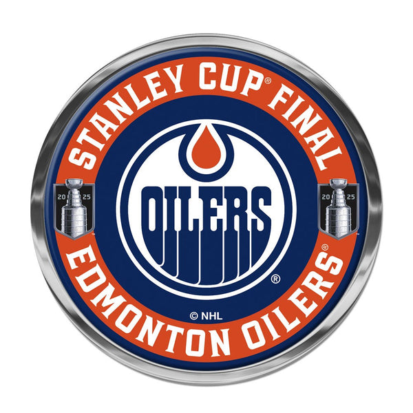 Western Conference Champions Edmonton Oilers Chrome Metal Domed Emblem