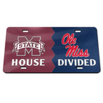 Wholesale-Ole Miss Rebels / Mississippi State Bulldogs MISSISSIPPI VS MISS ST HO Specialty Acrylic License Plate NCAA Rivalry