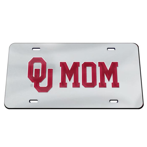 Wholesale-Oklahoma Sooners SILVER BACKGROUND Specialty Acrylic License Plate