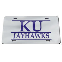 Wholesale-Kansas Jayhawks KU JAYHAWKS SILVER BKGD Acrylic Classic License Plates