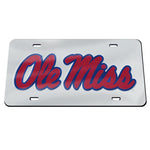 Wholesale-Ole Miss Rebels SILVER BACKGROUND Specialty Acrylic License Plate