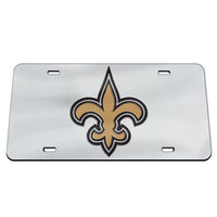 New Orleans Saints Silver Acrylic Classic License Plates