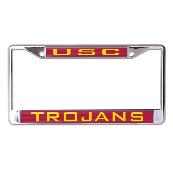 Wholesale-USC Trojans Lic Plt Frame S/L Printed