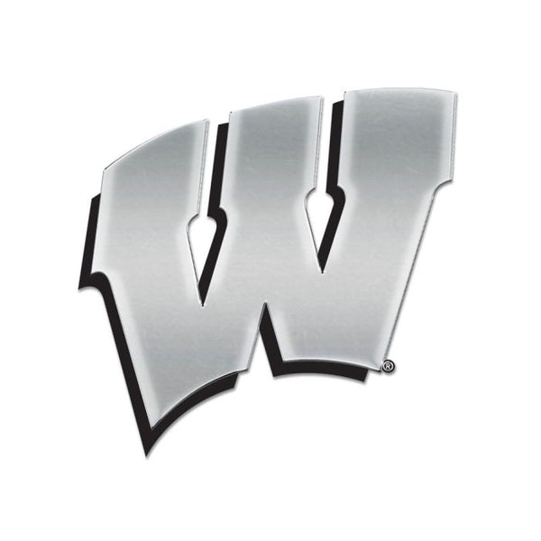 Wholesale-Wisconsin Badgers Chrome Free Form Auto Emblem