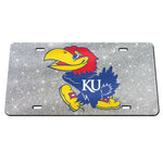 Wholesale-Kansas Jayhawks GLITTER BACKGROUND Acrylic Classic License Plates
