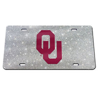 Wholesale-Oklahoma Sooners GLITTER BACKGROUND Acrylic Classic License Plates