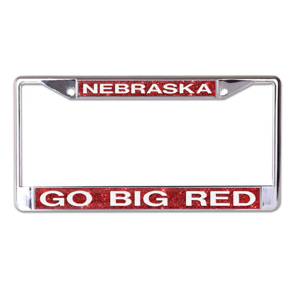 Wholesale-Nebraska Cornhuskers GLITTER BACKGROUND Lic Plt Frame S/L Printed