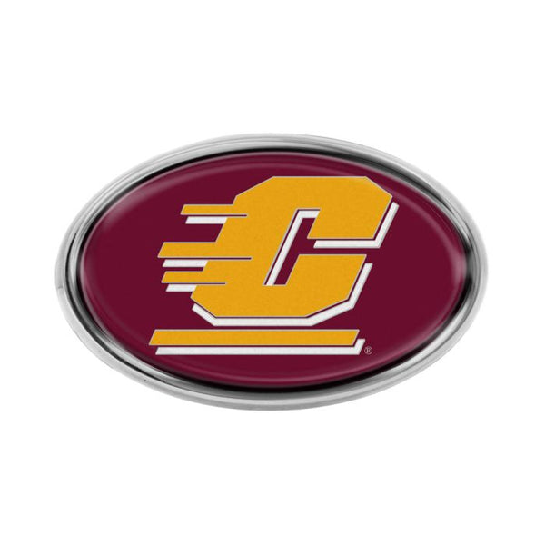 Wholesale-Central Michigan Chippewas Chrome Metal Domed Emblem