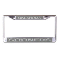 Wholesale-Oklahoma Sooners FROSTED Lic Plt Frame S/L Printed