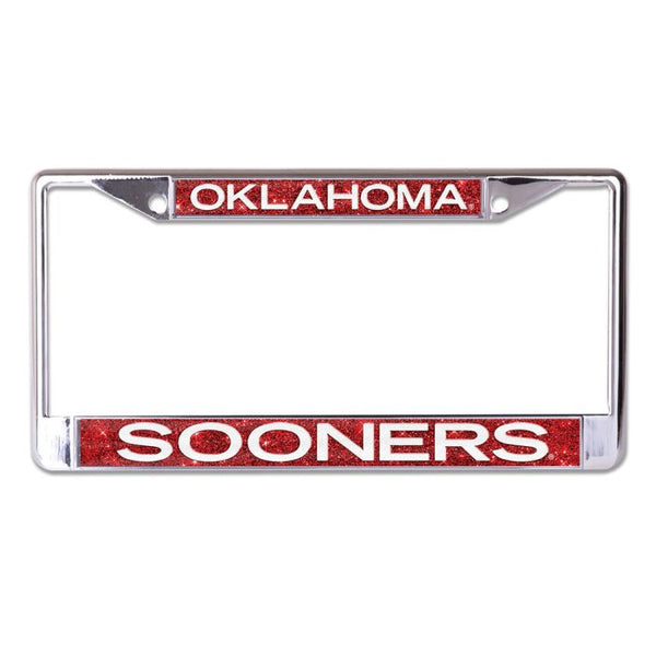 Wholesale-Oklahoma Sooners GLITTER BACKGROUND Lic Plt Frame S/L Printed