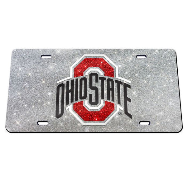 Wholesale-Ohio State Buckeyes GLITTER Specialty Acrylic License Plate