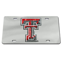 Wholesale-Texas Tech Red Raiders GLITTER LOGO Acrylic Classic License Plates