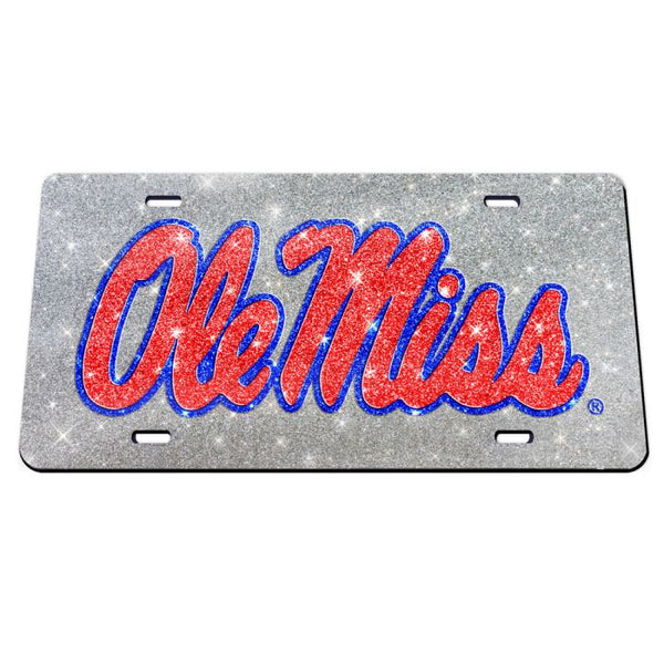 Wholesale-Ole Miss Rebels GLITTER Specialty Acrylic License Plate