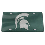 Wholesale-Michigan State Spartans GLITTER Specialty Acrylic License Plate