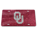 Wholesale-Oklahoma Sooners GLITTER Specialty Acrylic License Plate