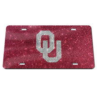 Wholesale-Oklahoma Sooners GLITTER Specialty Acrylic License Plate