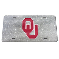 Wholesale-Oklahoma Sooners GLITTER BACKGROUND Acrylic Classic License Plates