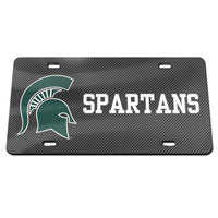 Wholesale-Michigan State Spartans CARBON Specialty Acrylic License Plate